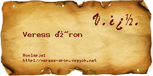 Veress Áron névjegykártya